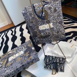 COPY - BRAND NEW AUTHENTIC BLUE DIOR SADDLE NANO …